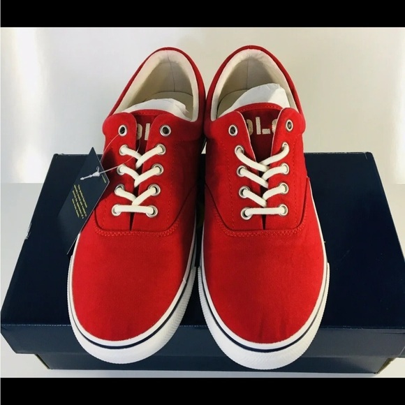 BRAND NEW Polo Ralph Lauren Harpoon SK VLC Red Washed Canvas Size 10.5 - Picture 4 of 8